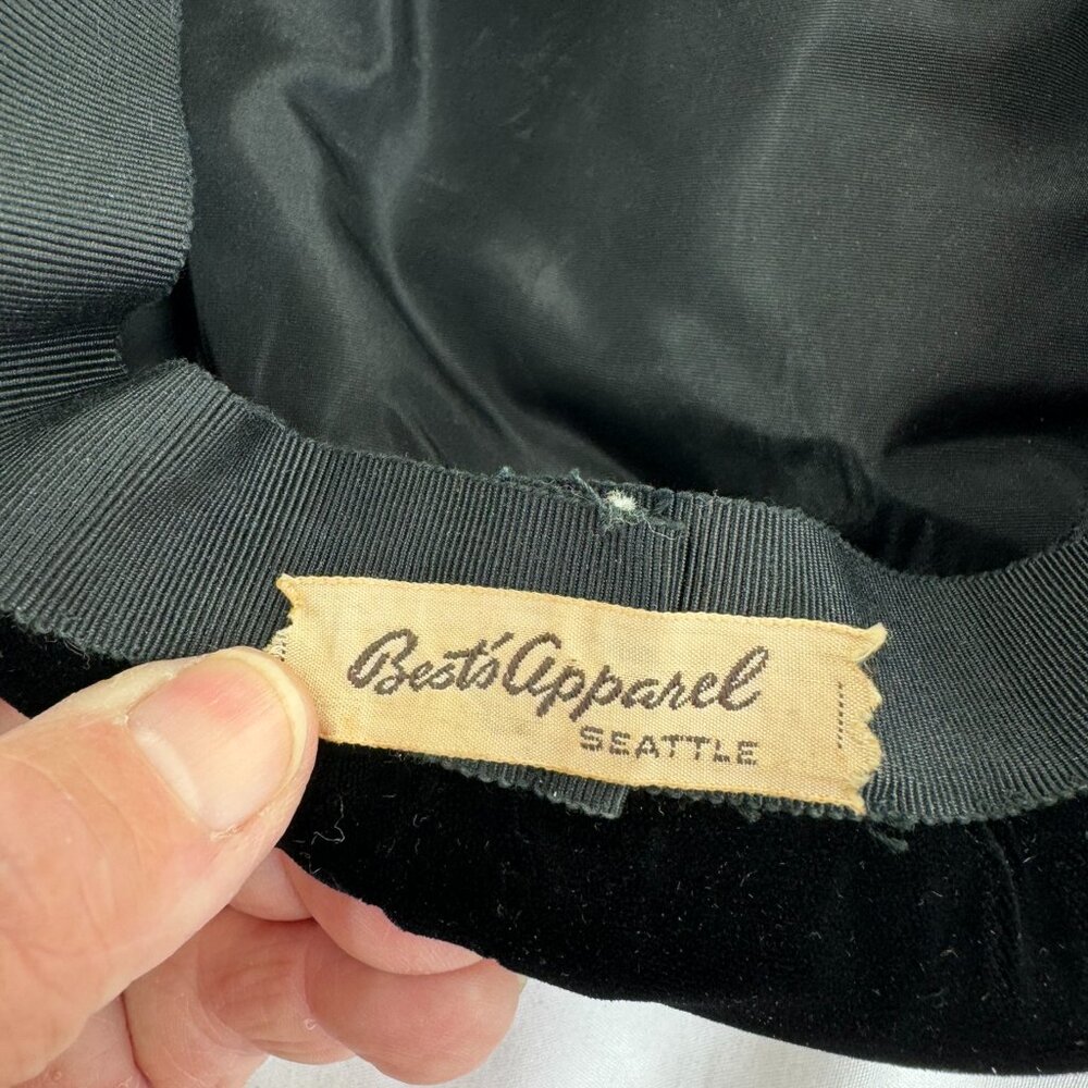 Best's Apparel Seattle Black Velvet Cloche Style Hat